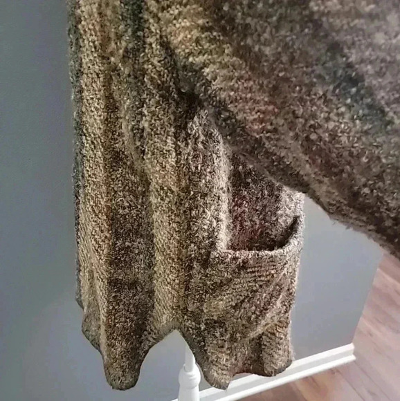 WEAVE OF THE IRISH hand knit plaid wool chore sweater jacket XS vtg 90s Oversize - Picture 4 of 6